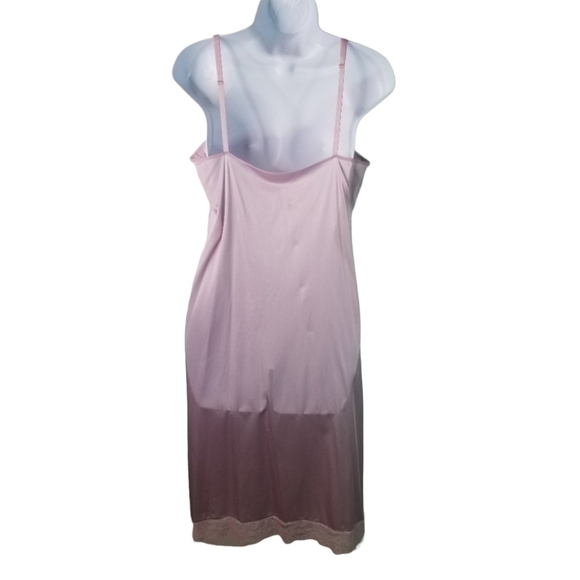 Vtg 70s nylon lilac pink long slip dress lingerie - Picture 2 of 7